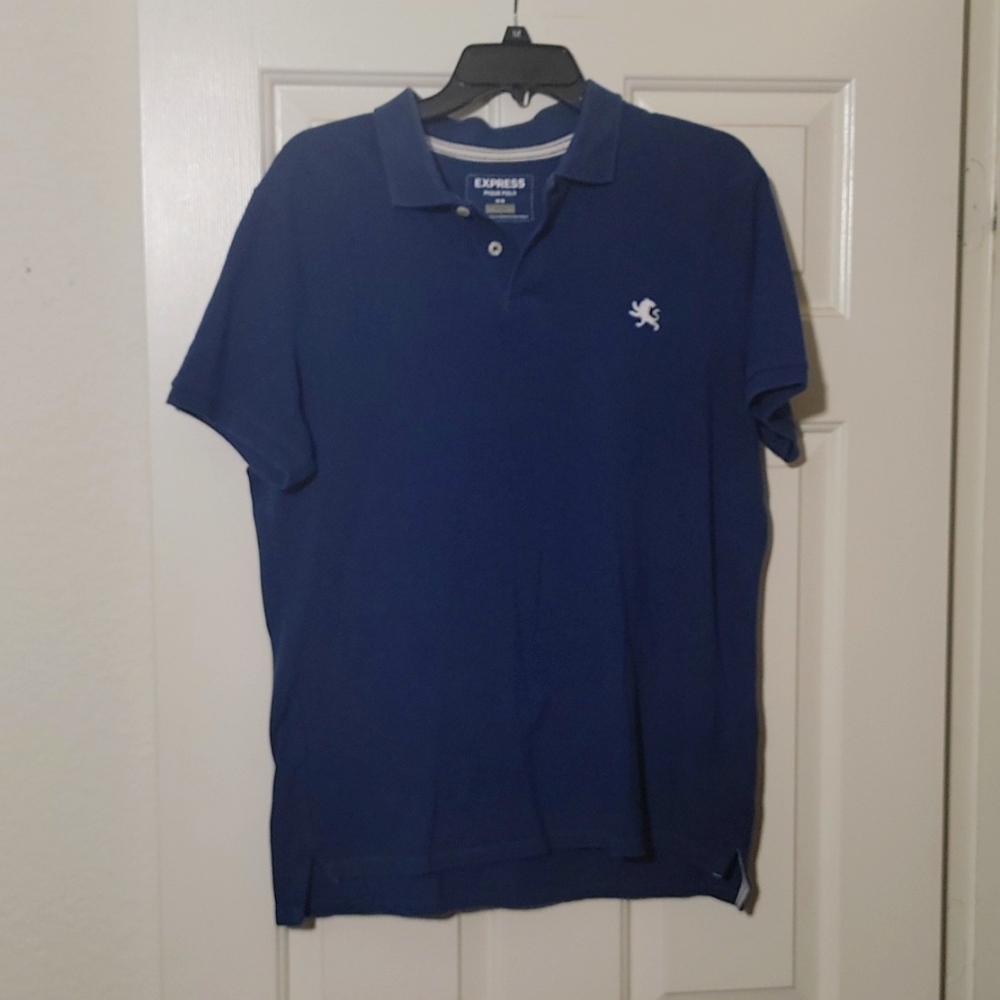 🔵 Express Mens Blue Polo - Size M Fitted